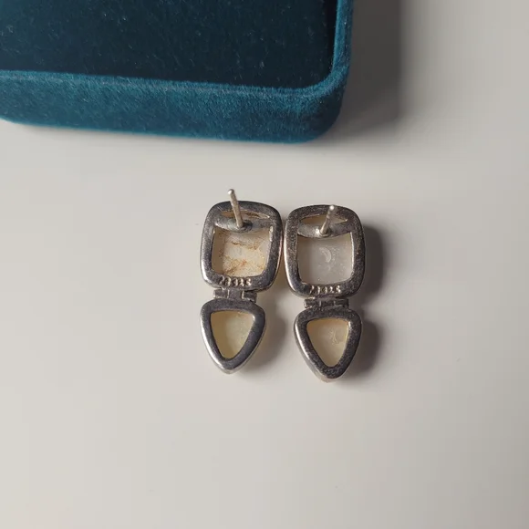 925 silver and mother of pearl earrings - Picture 4 of 6